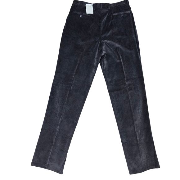 NWT Vintage Zanella Velvet Velour Pants Made in Italy Size 34 Pleat Front Gray - Picture 3 of 15
